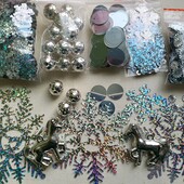 Сніжинки і намистини, паєтки 1150шт