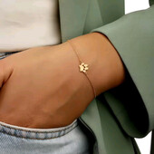 Браслет ланцюжок і підвіска серце, лапка, слід, медсталь, анклет