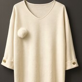 Шикарный свитер, джемпер с шерстью и кашемиром, l.h. , р. l/xl, наш 48-54, молочный