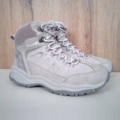 Бежеві кросівки, утеплені кеди, жіночі хайтопи на широку ногу, демі зима, р. 38