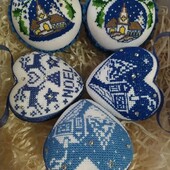 Набір вишитих новорічних іграшок