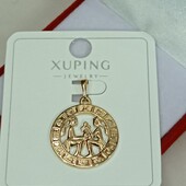 Великолепный кулон знак зодиака Близнецы. Позолота 585 пробы 18К.