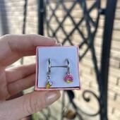 Срібні дитячі сережки з морозивом та пончиком s925