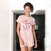 Esmara брендовая хлопковая пижамка цвет пудра размер евро 40/42