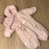 Дитячий комбінезон-трансформер lenne + шапочка, рожевий 62 см