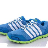 Мужские кроссовки"Veer" кожа+сетка пр-во Румыния голубые