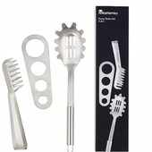 Набір для пасти MasterPro 3в1: ложка для спагеті + щипці + мірка, нержавіюча сталь