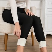 Теплі та дуже зручні жіночі лосини XXL колір-чорний