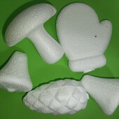 Набір пінопластових фігур для дитячої творчості, створення новорічних іграшок 5шт