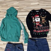 Комплект одягу 8-9 років 128-134 новорічний светр джинси