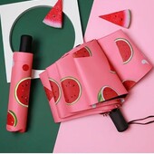 Компактний складний зонтик з дизайном у вигляді фруктового кавунчика-водонепроникний,милий,яскравий)