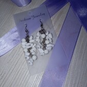 Сережки підвіски білі камінчики