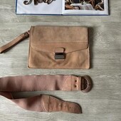 Кожаная сумка клатч и пояс