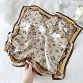 Платок стильный трендовый в стиле Луи Виттон. Искусственный шелк 70*70 см арт 01