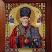 Аксессуары вышивка бисером,рамка дуб.