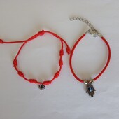 Браслет оберег красная нить с подвесками. Лот 2 браслета