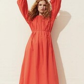 Бавовняна сукня у кораловому