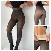 208. Термо колготи на хутрі з ефектом капронових колгот S/M/L