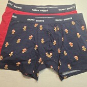 Happy shorts! Трикотажні новорічні чоловічі труси, чоловічі боксери в лоті М! Лот 3