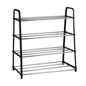 Стелаж для взуття на 4 яруси (полиці). Зручна та містка підставка для зберігання. Органайзер (чорна)