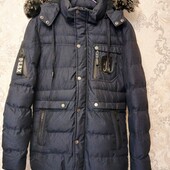 Тепла зимова куртка підлітку. Т.синя.Укрп 50%. Темно синя.