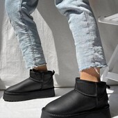 Натуральна шкіра!❄️Зима!❄️Стильні зручні кортенькі уги на натурал.хутрі!!!