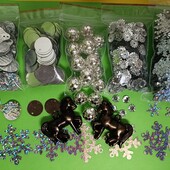 Сніжинки і намистини, паєтки 1550шт