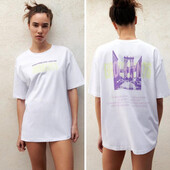 Футболка з контрастним написом оверсайз zara