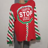 Кофта трикотаж для дома,для сна.Новорічний принт