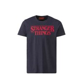 Котоновая футболка Stranger things L  52/54 темно синяя