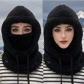 Капор шапка шапка-шарф балаклава зимняя женская шапка балаклава цвет чёрный