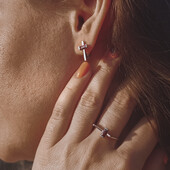 ніжний срібний комплект з фіанітом 17,5розмір