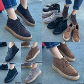 36-41 рр черевики натуральна замша/шкіра чорний, шоколад, рудий, капучино