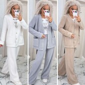 Брючный костюм альпака пух норки