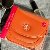 Жіночий гаманець з екошкіри помаранчевий компактний 11,5х12 см