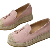 Шикарные туфли эспадрильи на платформе из эко замши