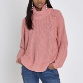 Трендовий светр оверсайз обʼємної вʼязки від River Island, розмір S.