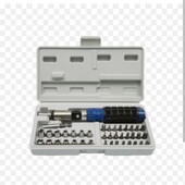 Викрутка з бітами та порцевими головками в пласт боксі ,41 шт