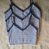 Топ в рубчик з мереживом primark.Лот-один на вибір.