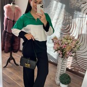 Женский вязаный брючный костюм фабричного качества