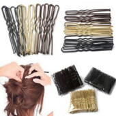 Остаток 1 комплект 50 шт. Чёрные металлические заколки для волос 6 см, U-образная