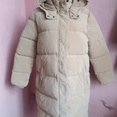 Тепле бежеве дуте пальто 13-14 років, 150-160, заміри