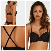 Hunkemoller! Жіночий бюстгальтер з гладкою чашкою та мереживною спинкою 90Е black! Лот 40