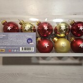 Livarno! Скляні новорічні кульки на ялинку, в лоті 10 шт! Лот 3