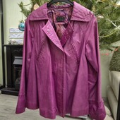 Шкіряна куртка марсала