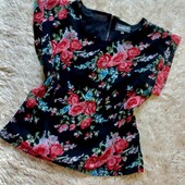 Шифоновая футболочка на молнии S-M