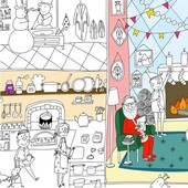 ✅ Розмальовка-виммельбух OZZO Новорічні історії 84 х 60 см