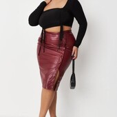Шикарная юбка миди, экокожа,Missguided , р.20, 48 евро, наш 54-56