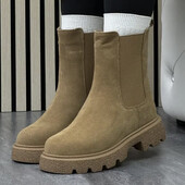 Зима! Натуральная Кожа на овчине! челси горчичные 36-40р