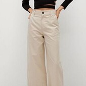 Бежеві брюки кюлоти широка штаніна р.42